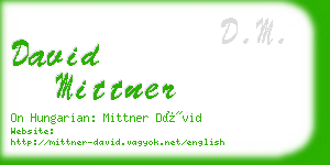 david mittner business card